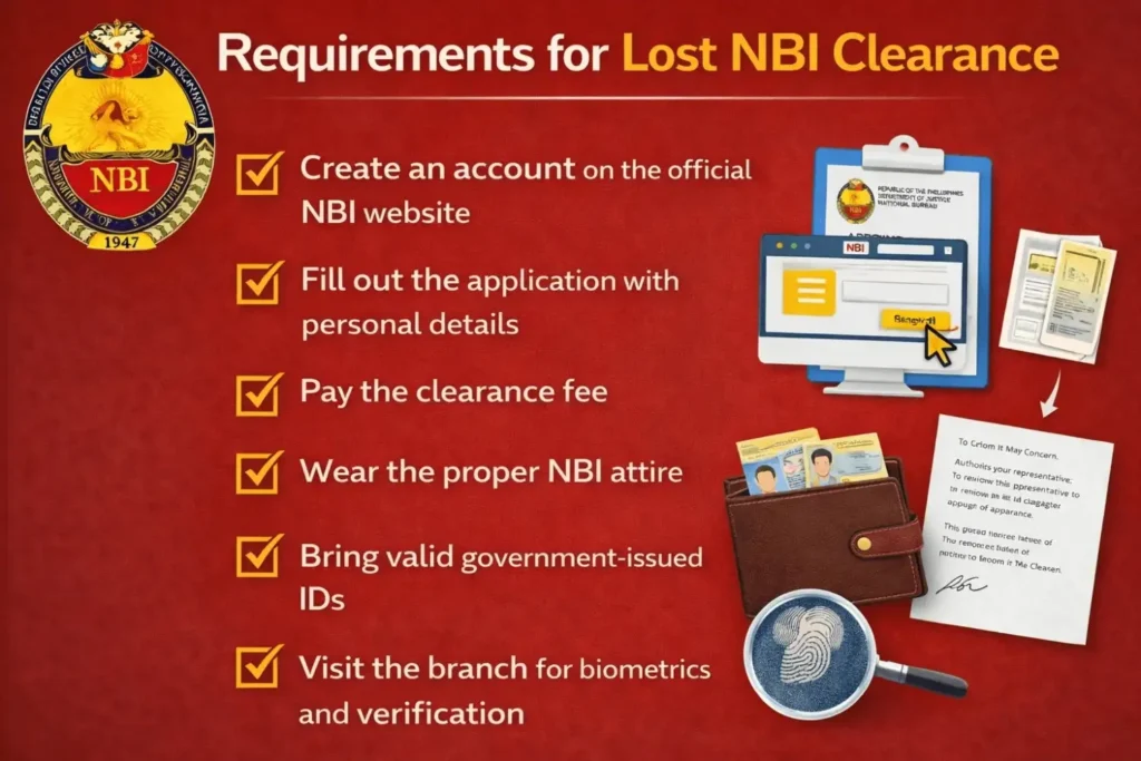 Requirement for Lost Clearance