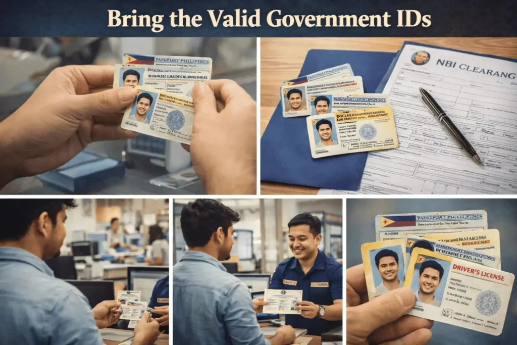 Bring the Valid Government IDs